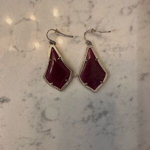 Elegant Maroon Dangle Earrings